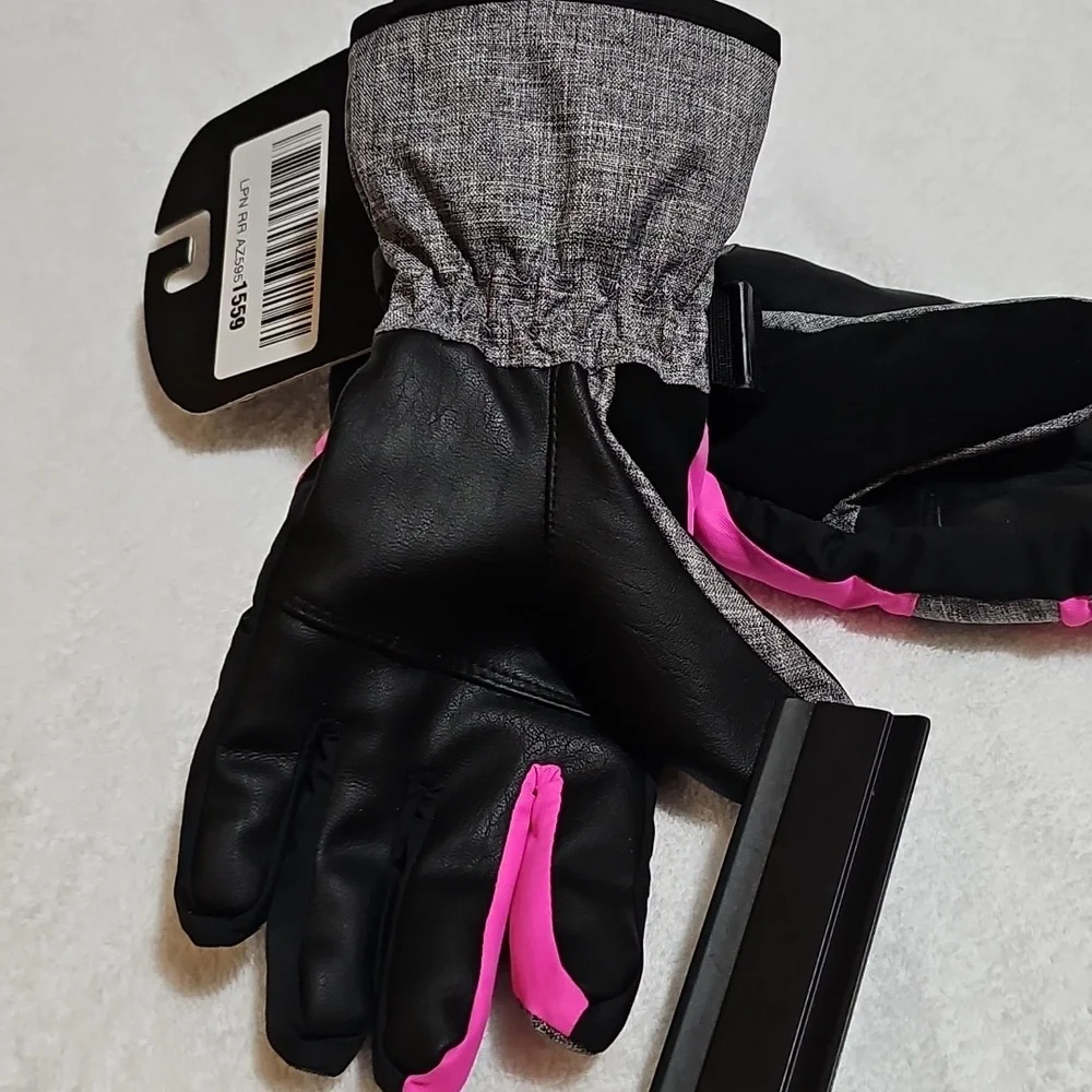Ladies XS Pink, Gray, Black Winter Sport Gloves Thermal, Waterproof, Quick Dry